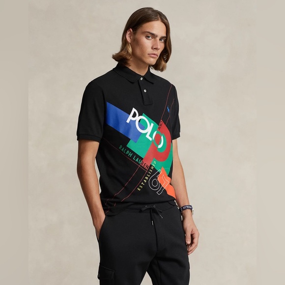 NWT Polo Ralph Lauren Men Graphic Classic Fit Logo Mesh Polo Match 67 Shirt - Picture 1 of 6